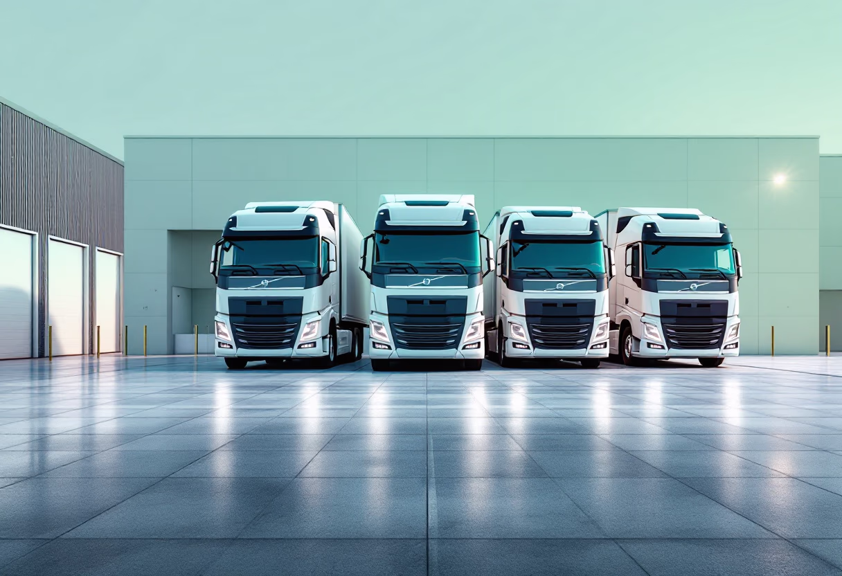 [background image] image of truck depot